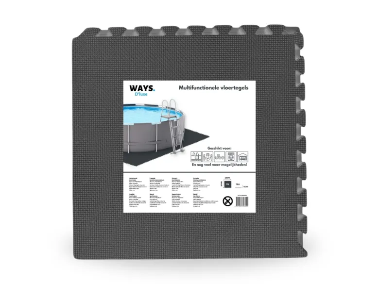 Ways d’luxe 50 x 50 cm Black vloertegels - Set van 8