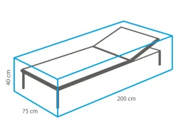 Winza antraciet 200 x 75 x 40 cm ligbedhoes