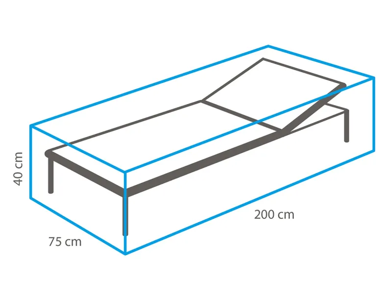 Winza antraciet 200 x 75 x 40 cm ligbedhoes