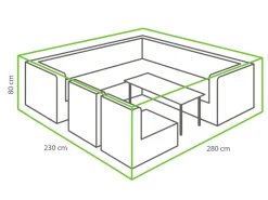 Winza antraciet 280 x 230 x 80 cm loungeset beschermhoes