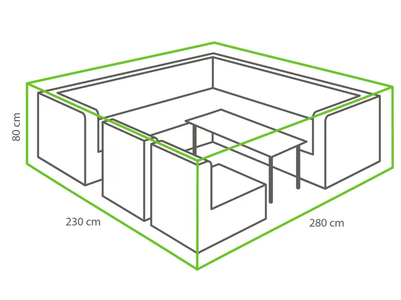 Winza antraciet 280 x 230 x 80 cm loungeset beschermhoes