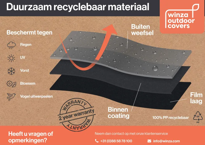 Winza 285 x 110 x 75 cm tafel beschermhoes