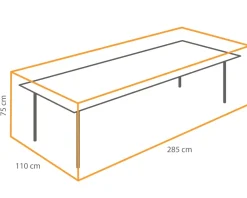 Winza 285 x 110 x 75 cm tafel beschermhoes