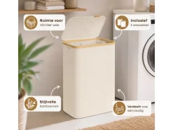 XEMM 130 liter wasmand met deksel - Beige