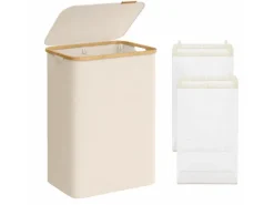XEMM 130 liter wasmand met deksel - Beige