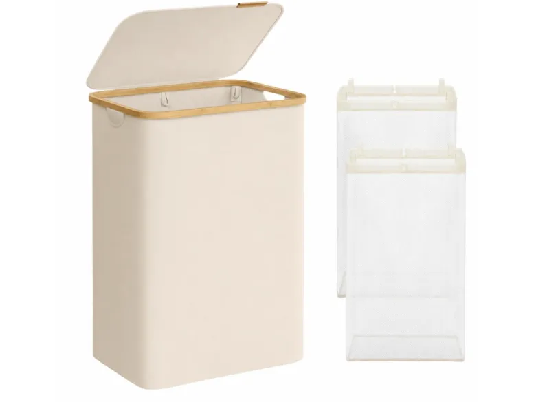 XEMM 130 liter wasmand met deksel - Beige
