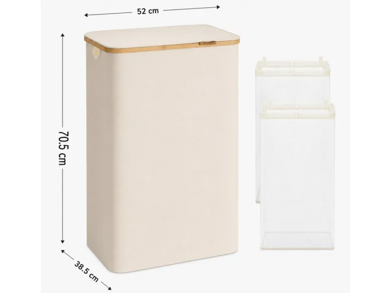 XEMM 130 liter wasmand met deksel - Beige