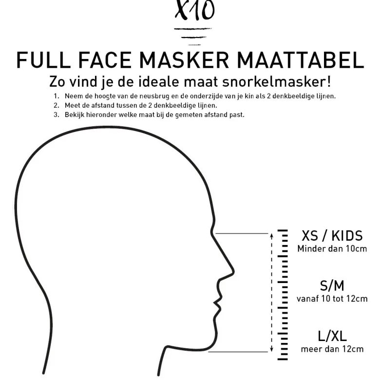 X10 Volwassenen L/XL snorkelmasker - Blue