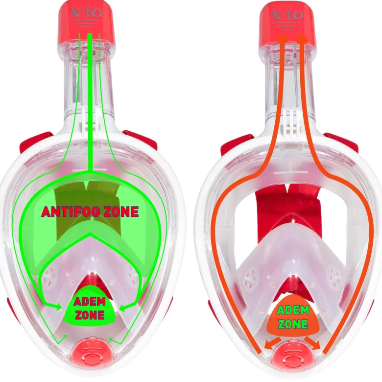 X10 Volwassen S/M snorkelmasker - Red