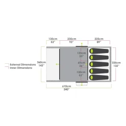 Zempire Pro TL V2 opblaasbare tunneltent